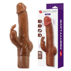 PRETTY LOVE - VIBRADOR REALISTA EM FORMATO DE COELHO ELLISON 22,6 CM Ø 4,2 CM MARROM