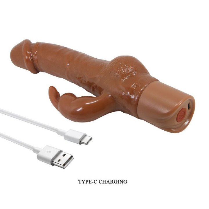 PRETTY LOVE - VIBRADOR REALISTA EM FORMATO DE COELHO ELLISON 22.6 CM Ø 4.2 CM MARROM