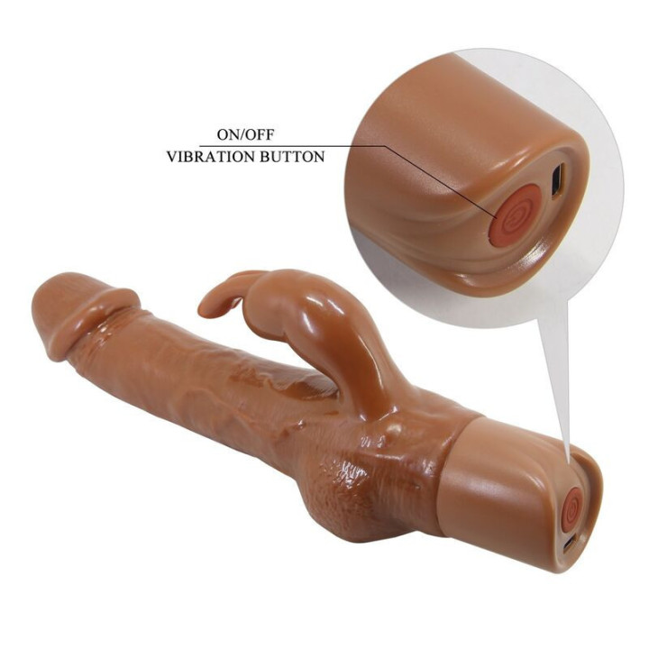 PRETTY LOVE - VIBRADOR REALISTA EM FORMATO DE COELHO ELLISON 22.6 CM Ø 4.2 CM MARROM
