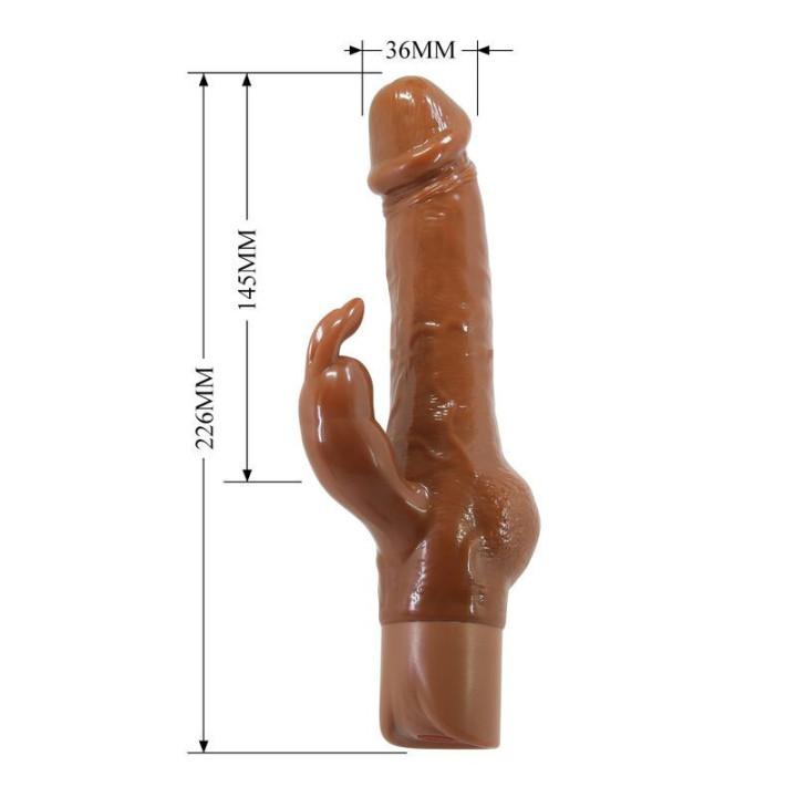 PRETTY LOVE - VIBRADOR REALISTA EM FORMATO DE COELHO ELLISON 22.6 CM Ø 4.2 CM MARROM