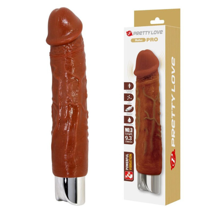 PRETTY LOVE - VIBRADOR REALISTA PROFISSIONAL 23.5 CM Ø 4.8 CM MARROM