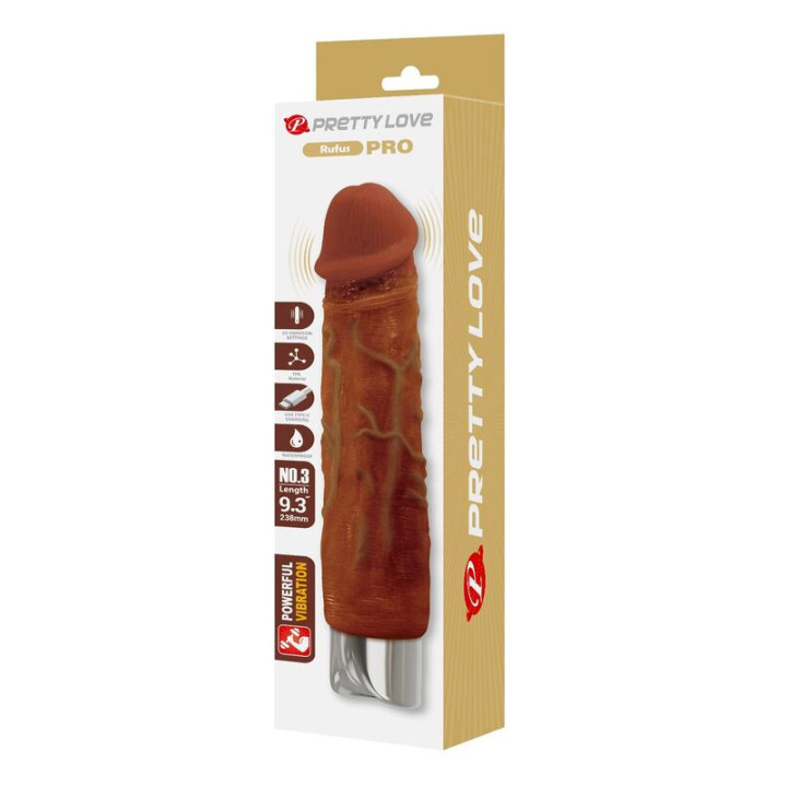 PRETTY LOVE - VIBRADOR REALISTA PROFISSIONAL 23.5 CM Ø 4.8 CM MARROM