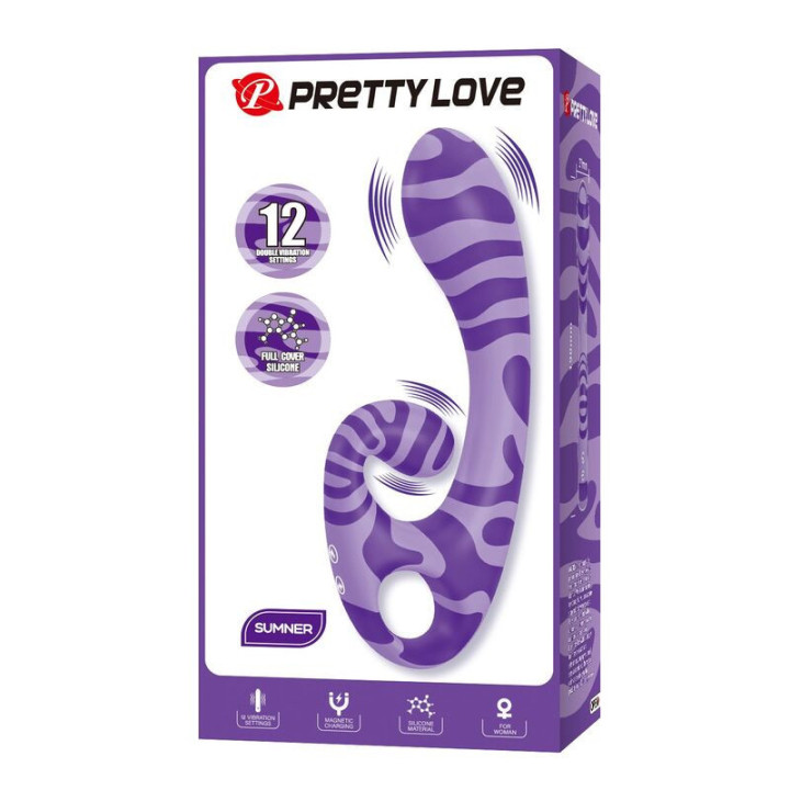 PRETTY LOVE - SUMMER VIBRADOR DE DUAS PONTAS COM ALÇA 19 CM Ø 3.5 CM ROXO