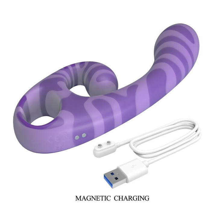 PRETTY LOVE - SUMMER VIBRADOR DE DUAS PONTAS COM ALÇA 19 CM Ø 3.5 CM ROXO