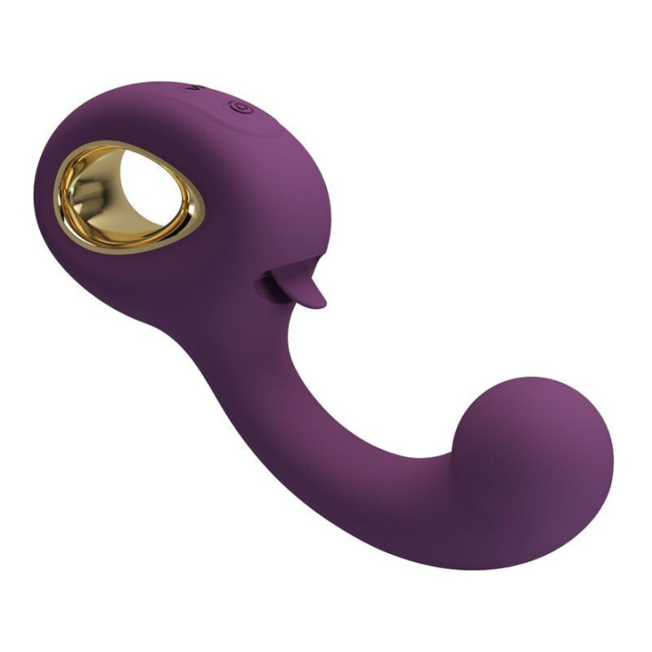PRETTY LOVE - BRYNNLEE VIBRADOR RECARREGÁVEL COM ESTIMULADOR ORAL. 10 VIBRAÇÕES E 5 FUNÇÕES DE LAMBIDA. ROXO