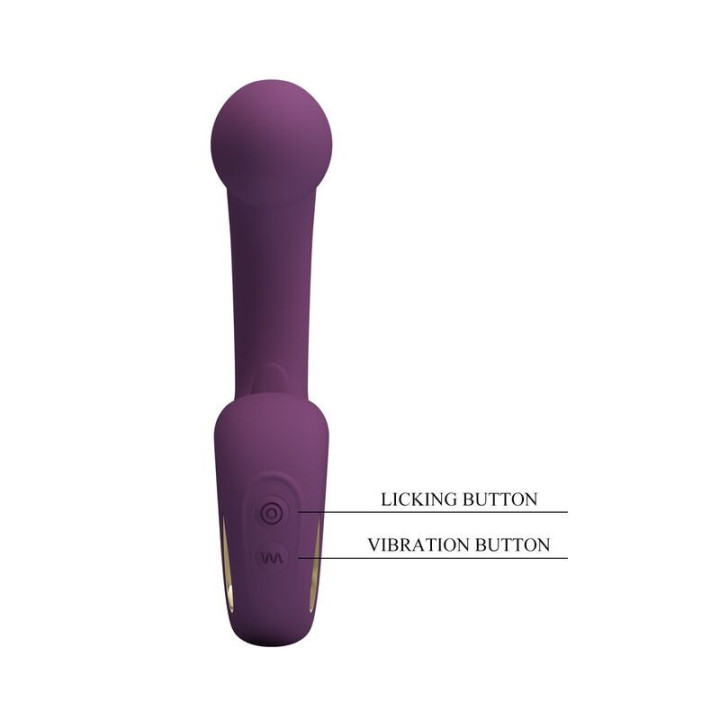 PRETTY LOVE - BRYNNLEE VIBRADOR RECARREGÁVEL COM ESTIMULADOR ORAL. 10 VIBRAÇÕES E 5 FUNÇÕES DE LAMBIDA. ROXO