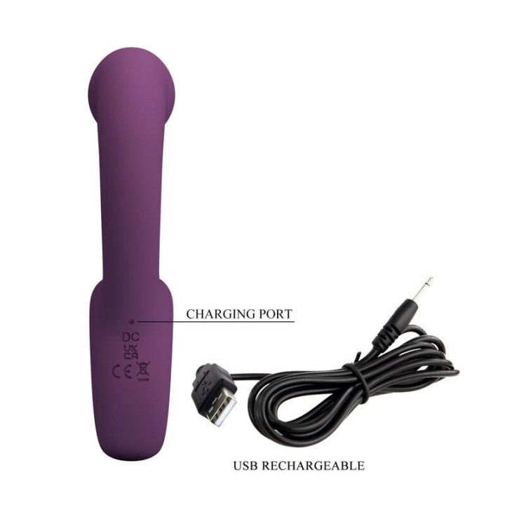 PRETTY LOVE - BRYNNLEE VIBRADOR RECARREGÁVEL COM ESTIMULADOR ORAL. 10 VIBRAÇÕES E 5 FUNÇÕES DE LAMBIDA. ROXO
