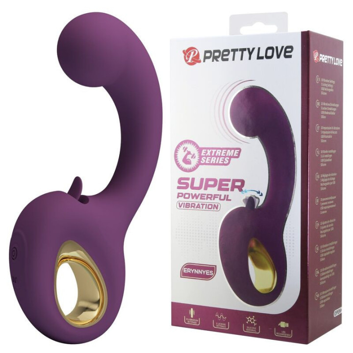 PRETTY LOVE - BRYNNLEE VIBRADOR RECARREGÁVEL COM ESTIMULADOR ORAL. 10 VIBRAÇÕES E 5 FUNÇÕES DE LAMBIDA. ROXO
