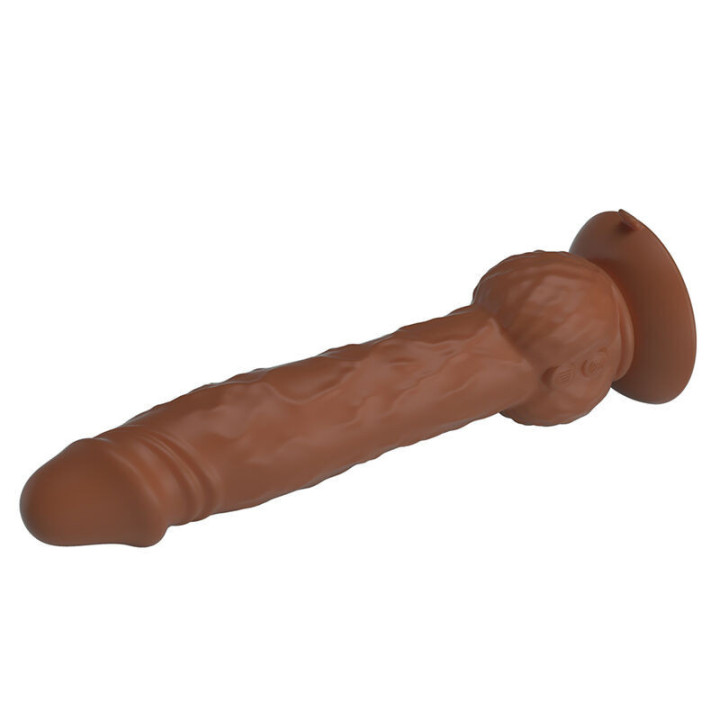 PRETTY LOVE - EREN. DILDO VIBRATÓRIO COM EMPURRAÇÃO. 20.5 CM Ø 4.5 CM. MARROM