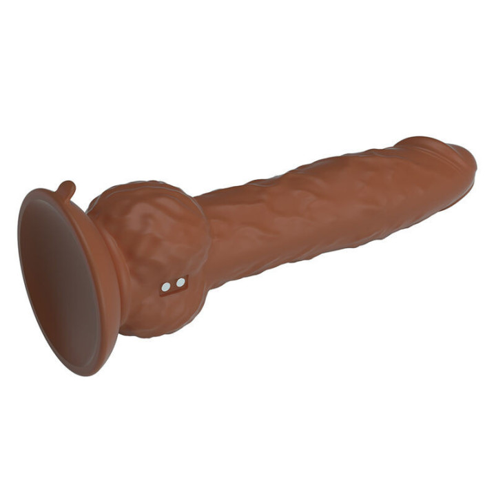 PRETTY LOVE - EREN. DILDO VIBRATÓRIO COM EMPURRAÇÃO. 20.5 CM Ø 4.5 CM. MARROM