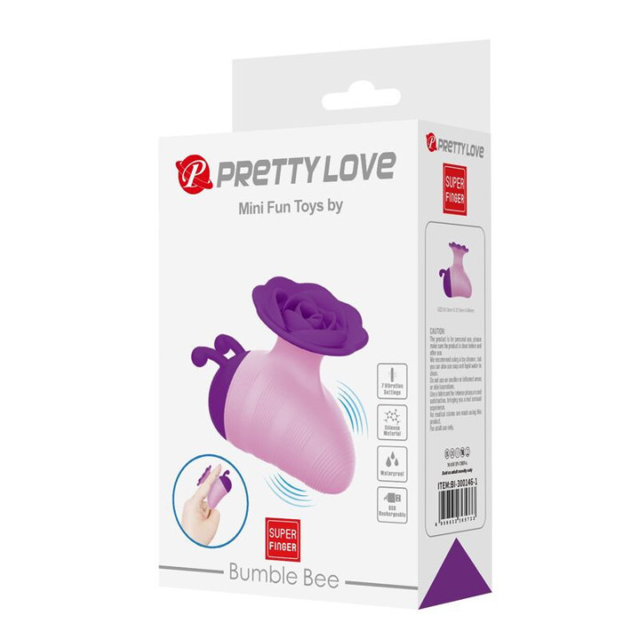 PRETTY LOVE - LITTLE BEE - ESTIMULADOR CLITORIAL RECARREGÁVEL COM 7 MODOS - ROXO-ROSA