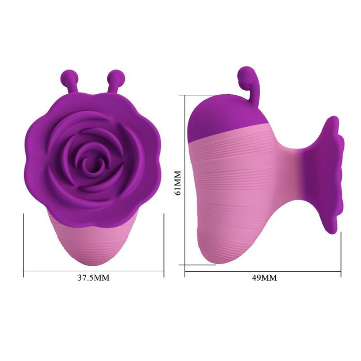 PRETTY LOVE - LITTLE BEE - ESTIMULADOR CLITORIAL RECARREGÁVEL COM 7 MODOS - ROXO-ROSA