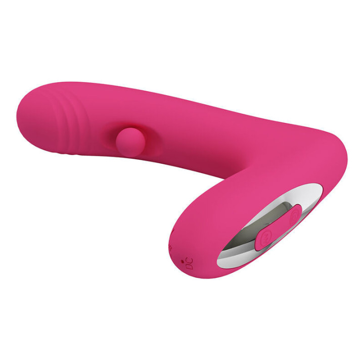 PRETTY LOVE - DUDEN VIBRADOR DE SILICONE RECARREGÁVEL COM 12 MODOS DE VIBRAÇÃO E 3 MODOS DE BALANÇO. ROSA.
