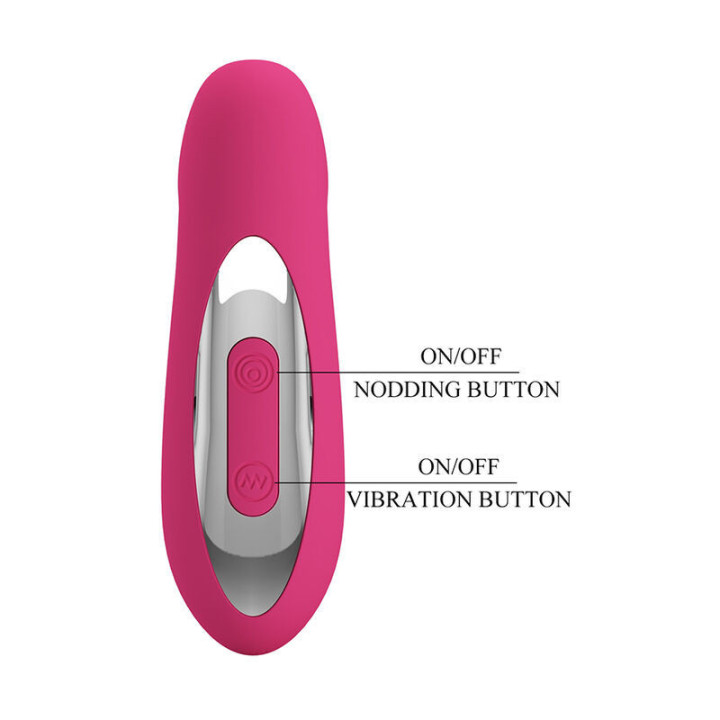 PRETTY LOVE - DUDEN VIBRADOR DE SILICONE RECARREGÁVEL COM 12 MODOS DE VIBRAÇÃO E 3 MODOS DE BALANÇO. ROSA.