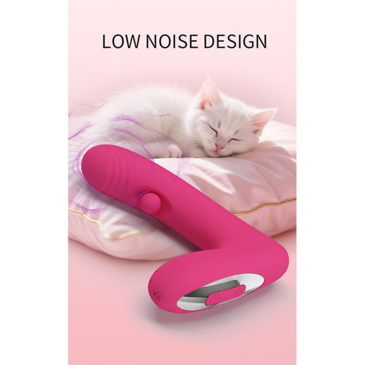 PRETTY LOVE - DUDEN VIBRADOR DE SILICONE RECARREGÁVEL COM 12 MODOS DE VIBRAÇÃO E 3 MODOS DE BALANÇO. ROSA.