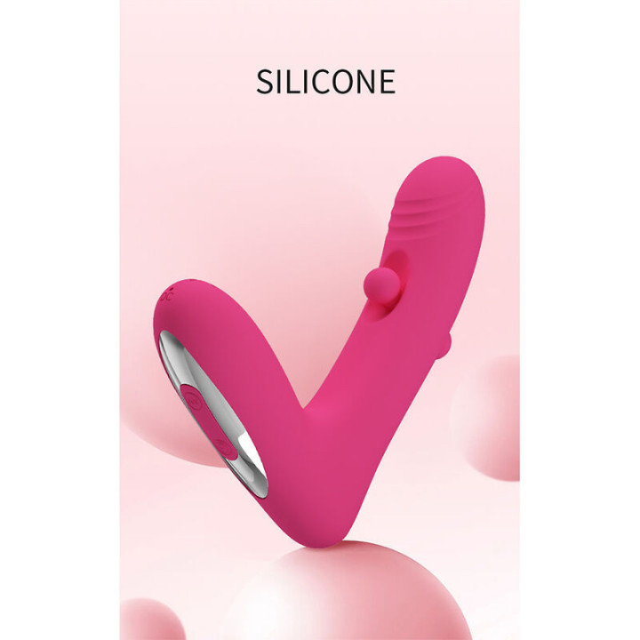 PRETTY LOVE - DUDEN VIBRADOR DE SILICONE RECARREGÁVEL COM 12 MODOS DE VIBRAÇÃO E 3 MODOS DE BALANÇO. ROSA.