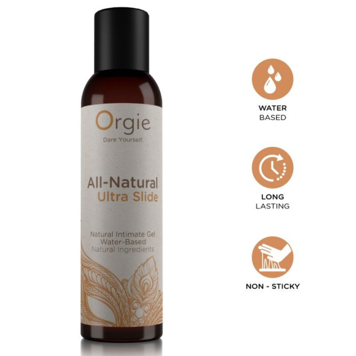 ORGIE - GEL ÍNTIMO À BASE DE ÁGUA ULTRA DESLIZANTE. TOTALMENTE NATURAL. 150 ML