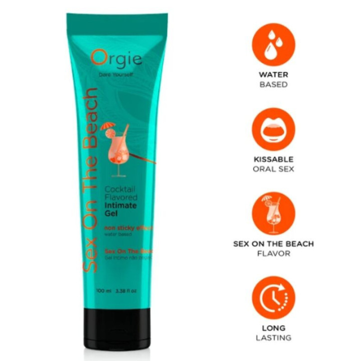 ORGIE - LUBRIFICANTE EM TUBO COQUETEL SEXO NA PRAIA BEIJÁVEL GEL ÍNTIMO À BASE DE ÁGUA 100 ML