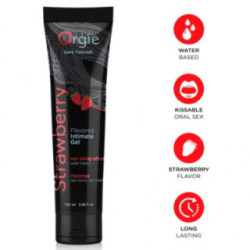 ORGIE - LUBRIFICANTE EM TUBO SABOR MORANGO, GEL ÍNTIMO À BASE DE ÁGUA, 100 ML