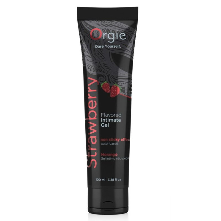 ORGIE - LUBRIFICANTE EM TUBO SABOR MORANGO. GEL ÍNTIMO À BASE DE ÁGUA. 100 ML