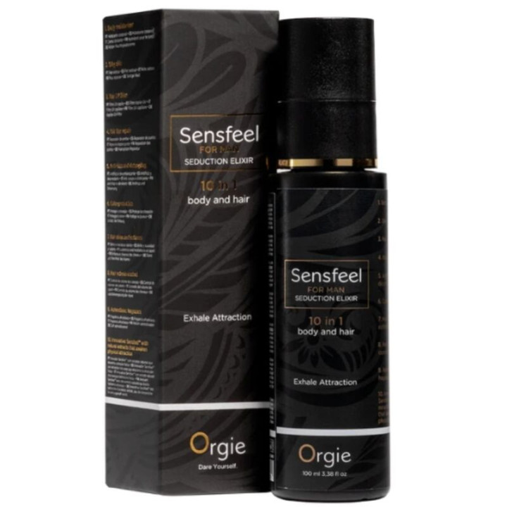 ORGIE - SENSFEEL PARA HOMENS ELIXIR DE SEDUÇÃO 10 EM 1 PARA CORPO E CABELO 100 ML