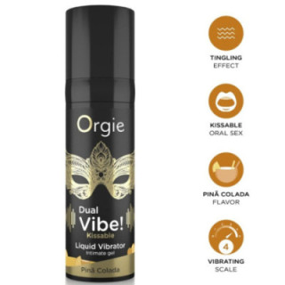 ORGIE - VIBE DUPLA! VIBRADOR LÍQUIDO BEIJÁVEL PIÑA COLADA 15 ML