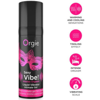 ORGIE - VIBRAÇÃO SEXY! ORGASMO INTENSO. MÚLTIPLAS SENSAÇÕES. GEL ÍNTIMO 15 ML