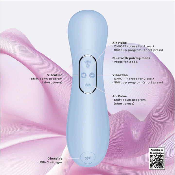 SATISFYER - PRO 2ª GERAÇÃO 4 ESTIMULADOR CLITORIAL AZUL SERENO