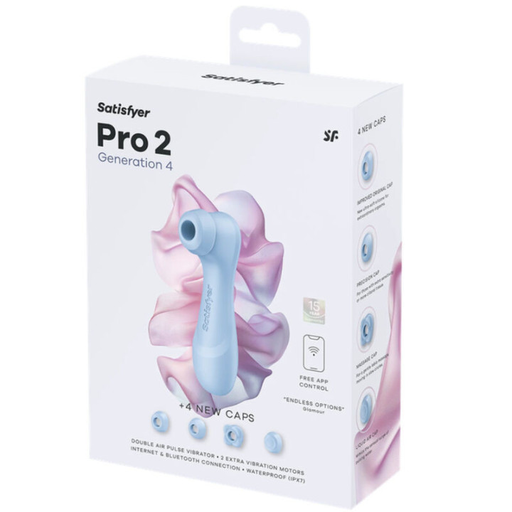 SATISFYER - PRO 2ª GERAÇÃO 4 ESTIMULADOR CLITORIAL AZUL SERENO