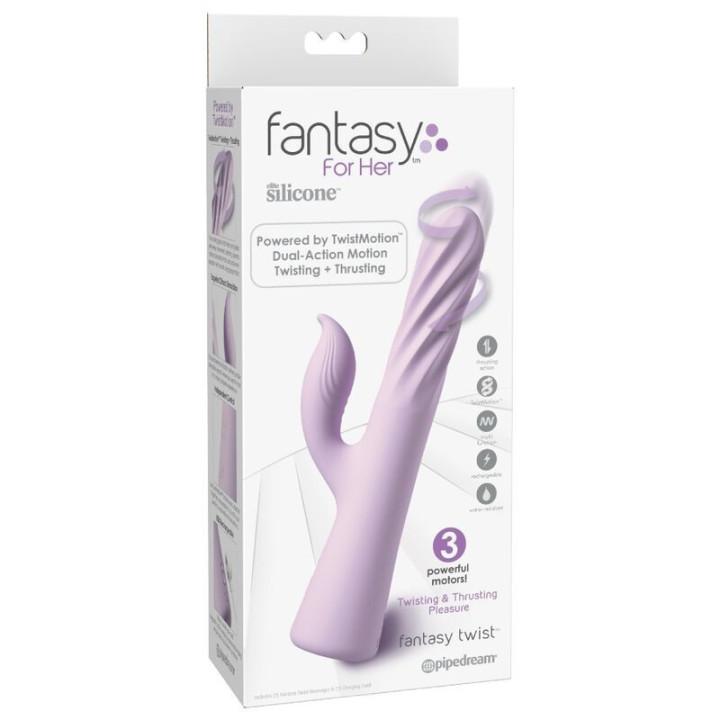 FANTASY FOR HER - VIBRADOR FANTASY TWIST TWISTMOTION COM ROTAÇÃO E EMPURRAÇÃO ROXO