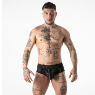 LOCKER GEAR - CUECA JOCK SURF COM ACESSO MILITAR COMPLETO. PRETA. TAMANHO M