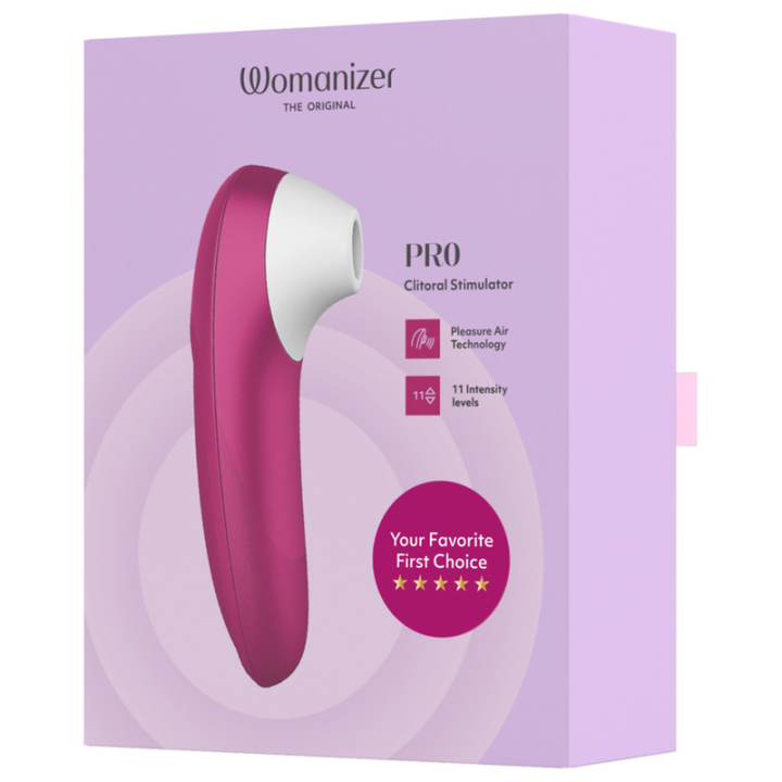WOMANIZER - ESTIMULADOR CLITORIANO DE SUCÇÃO PROFISSIONAL COM 11 NÍVEIS DE INTENSIDADE. ROSA VIBRANTE