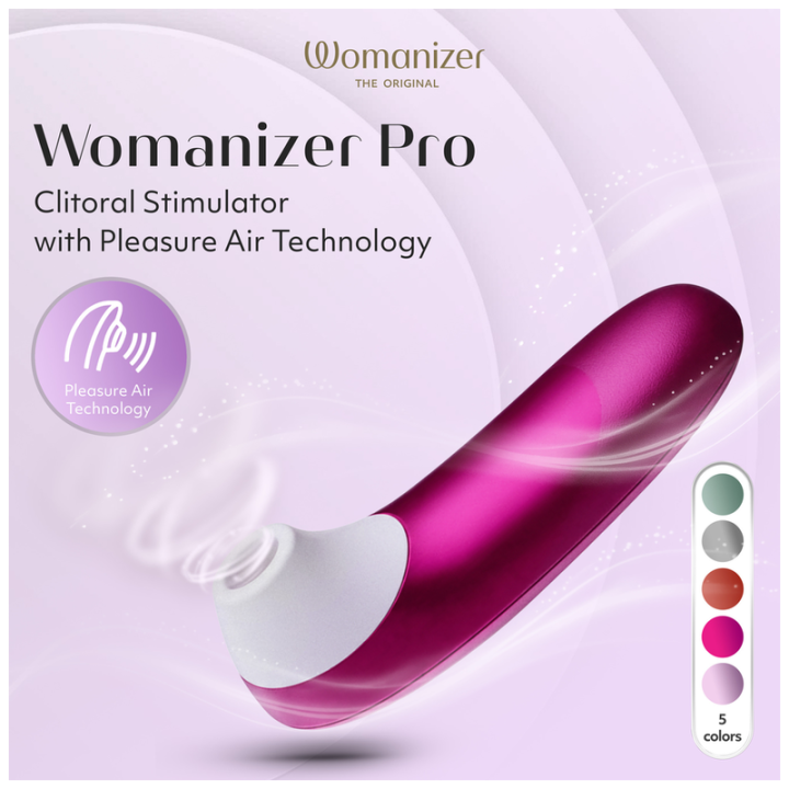 WOMANIZER - ESTIMULADOR CLITORIANO DE SUCÇÃO PROFISSIONAL COM 11 NÍVEIS DE INTENSIDADE. ROSA VIBRANTE