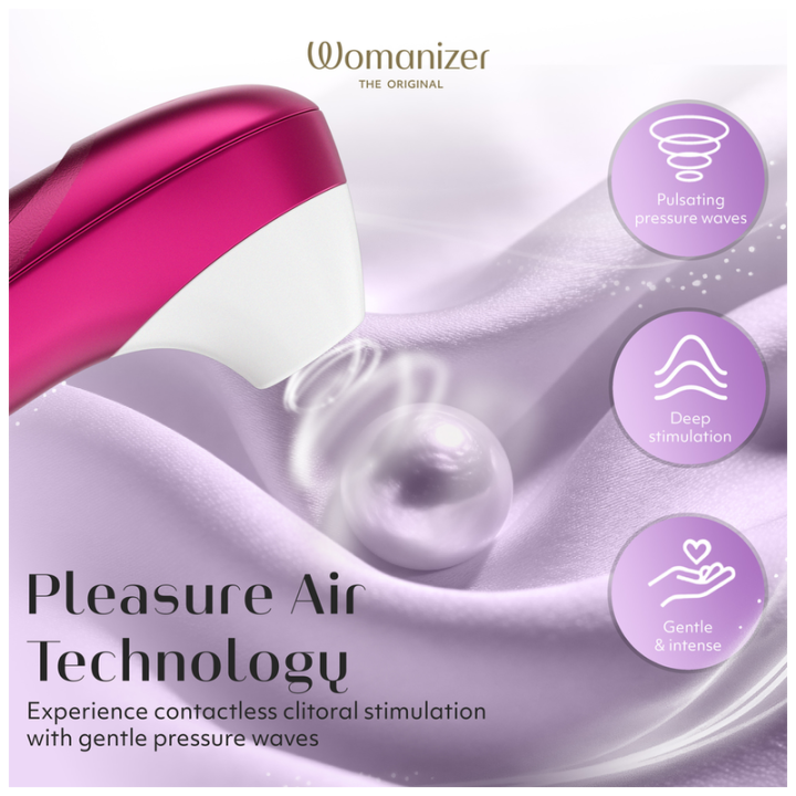 WOMANIZER - ESTIMULADOR CLITORIANO DE SUCÇÃO PROFISSIONAL COM 11 NÍVEIS DE INTENSIDADE. ROSA VIBRANTE