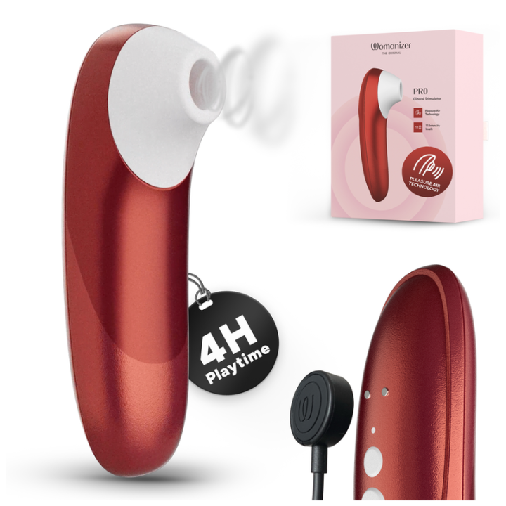 WOMANIZER - ESTIMULADOR CLITORIANO DE SUCÇÃO PROFISSIONAL COM 11 NÍVEIS DE INTENSIDADE - VERMELHO BORDEAUX