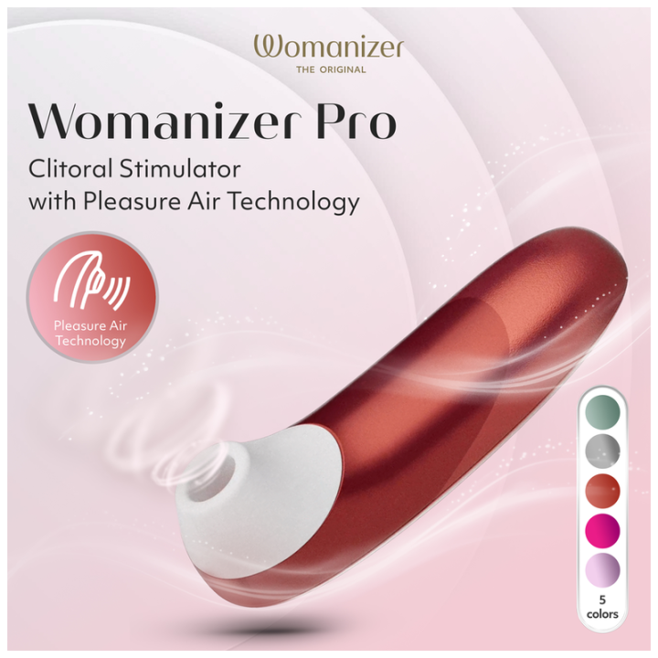 WOMANIZER - ESTIMULADOR CLITORIANO DE SUCÇÃO PROFISSIONAL COM 11 NÍVEIS DE INTENSIDADE - VERMELHO BORDEAUX