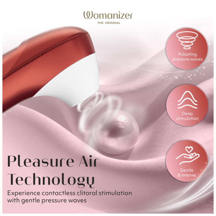 WOMANIZER - ESTIMULADOR CLITORIANO DE SUCÇÃO PROFISSIONAL COM 11 NÍVEIS DE INTENSIDADE - VERMELHO BORDEAUX