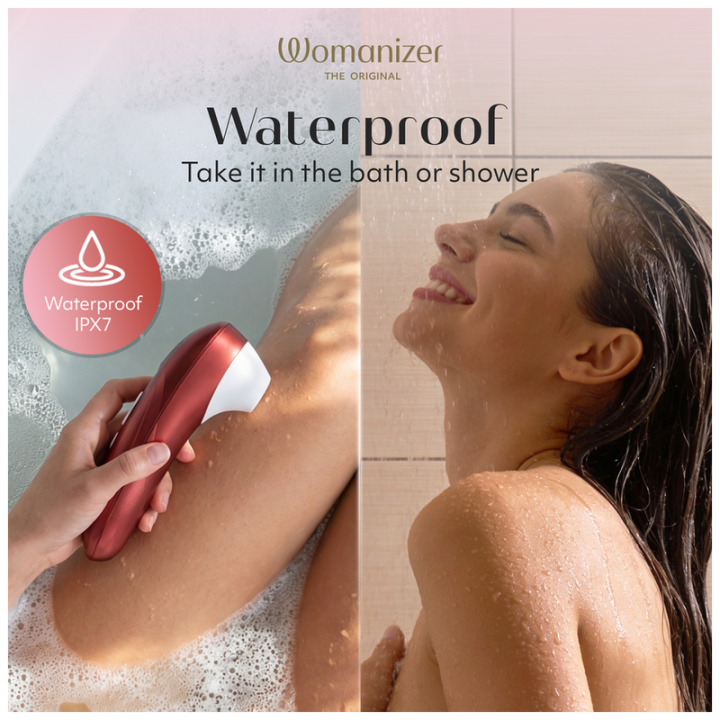 WOMANIZER - ESTIMULADOR CLITORIANO DE SUCÇÃO PROFISSIONAL COM 11 NÍVEIS DE INTENSIDADE - VERMELHO BORDEAUX