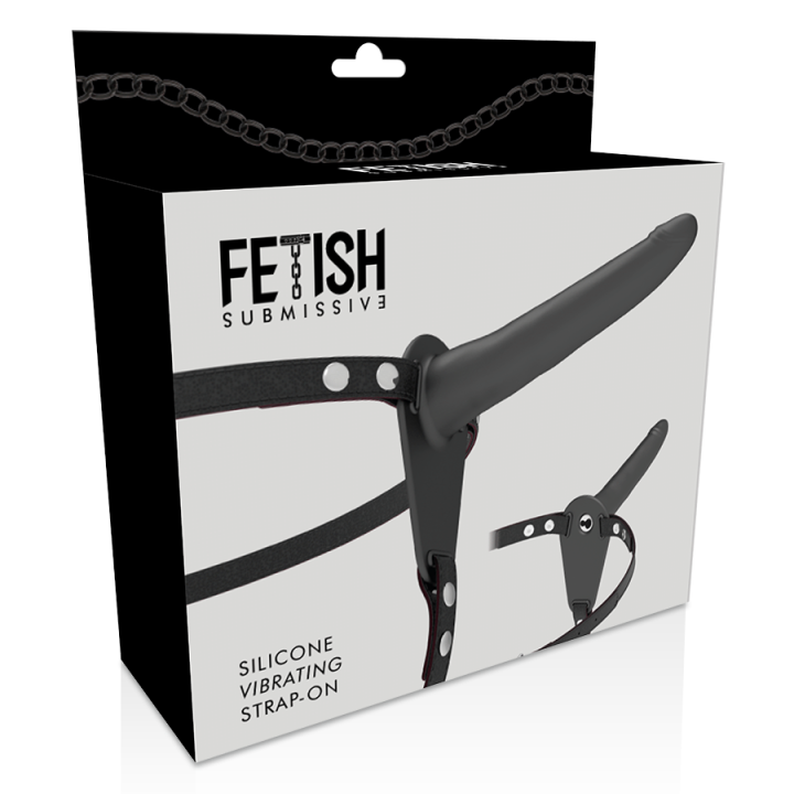 FETISH SUBMISSIVE HARNESS - VIBRADOR SILICONE PRETO 15 CM