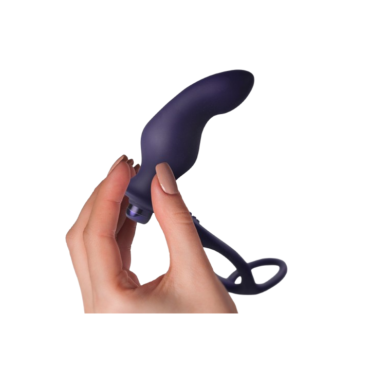 ROCKS-OFF - NOVA ZENTURIAN PLUG VIBRATÓRIO PARA PRÓSTATA COM ANÉIS 16 MODOS AZUL ESCURO