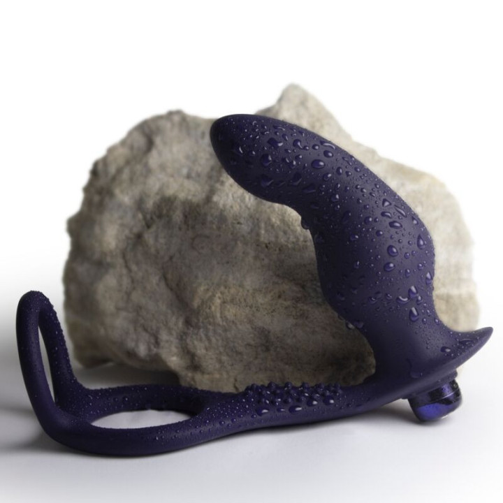 ROCKS-OFF - NOVA ZENTURIAN PLUG VIBRATÓRIO PARA PRÓSTATA COM ANÉIS 16 MODOS AZUL ESCURO