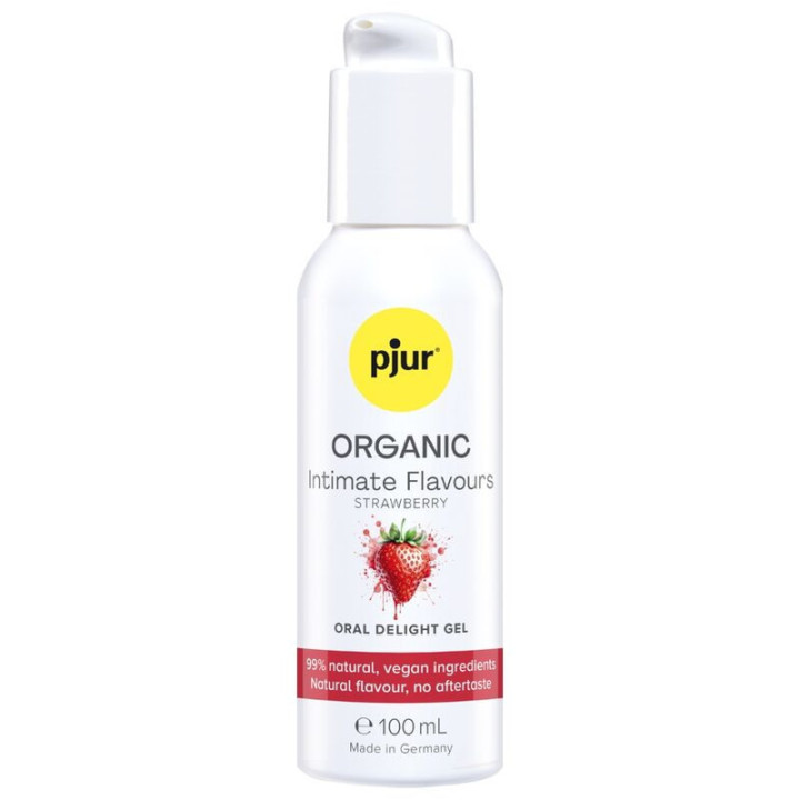 PJUR - GEL ORAL DELICIOSO COM SABORES ÍNTIMOS DE MORANGO ORGÂNICOS 100 ML