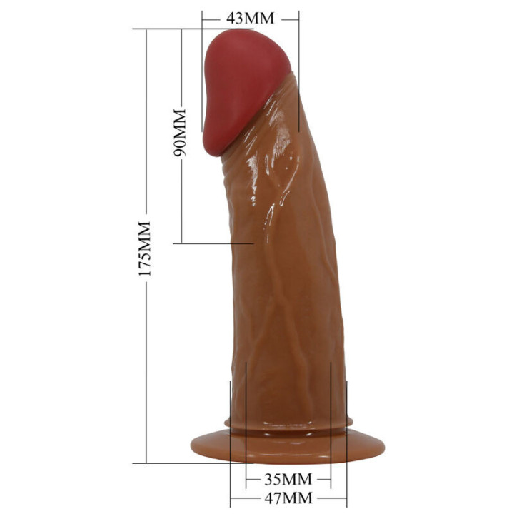 PRETTY LOVE - STARKS CUECAS DE ARNÊS DILDO VIBRAO MULTI-VELOCIDADE 17.5 CM CASTANHO CLARO