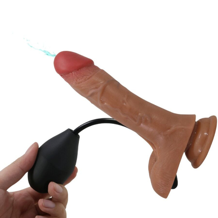 PRETTY LOVE - CALCINHA UNIVERSAL COM DILDO VIBRATÓRIO E SQUIRTING 15.5 CM MULATO