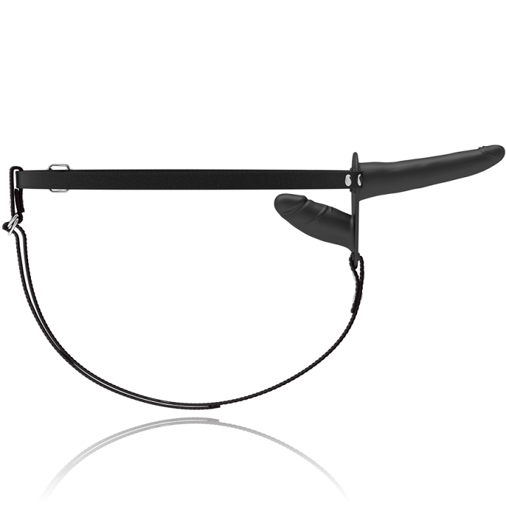 FETISH SUBMISSIVE HARNESS - VIBRADOR PRETO DE DUPLA PENETRAO