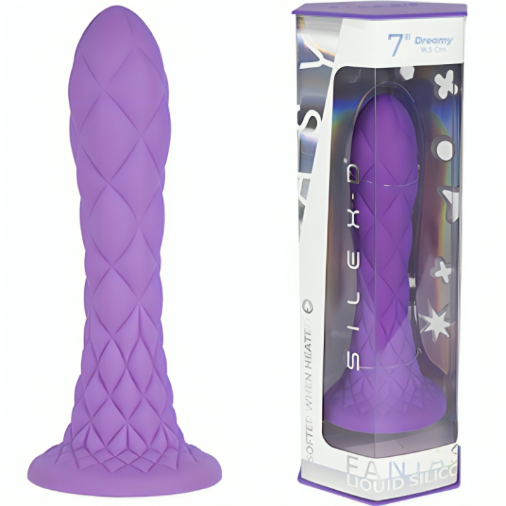 SILEXD - DREAMY DILDO FANTASY SILICONE LÍQUIDO TERMORATIVO VIOLETA 18.5 CM
