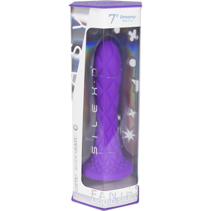 SILEXD - DREAMY DILDO FANTASY SILICONE LÍQUIDO TERMORATIVO VIOLETA 18.5 CM