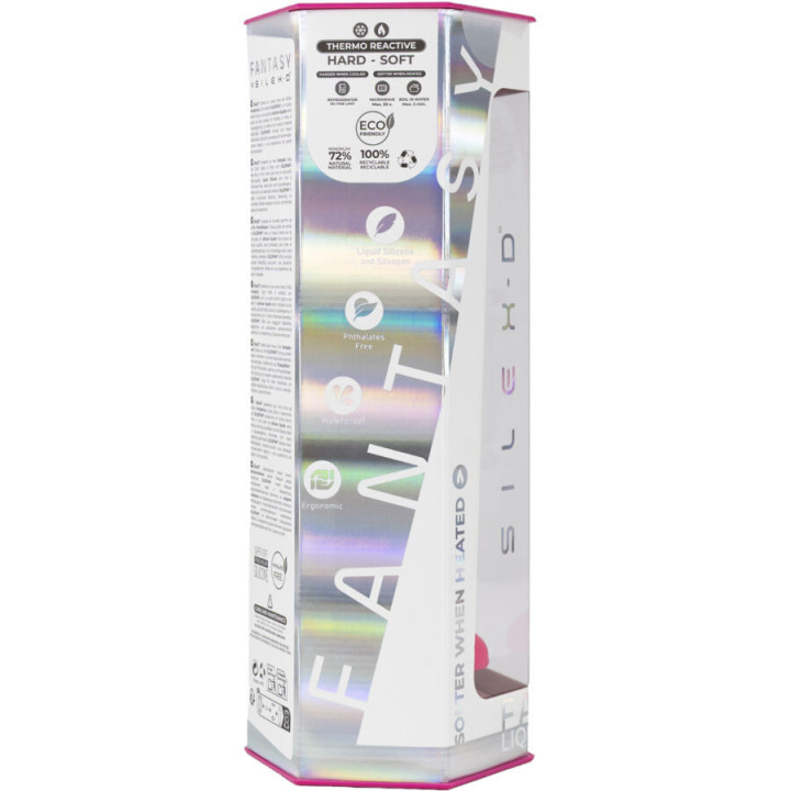 SILEXD - DREAMY DILDO FANTASY SILICONE LÍQUIDO TERMORATIVO FÚCSIA 18.5 CM